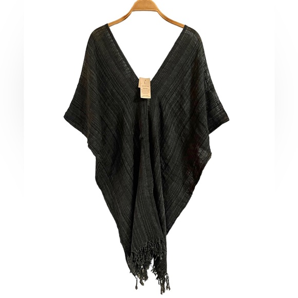 ✨MONSERAT DE LUCCA✨Long Gauze Poncho in Slate - Picture 1 of 9